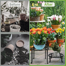 Xgunion metal plant stand 6point9inch diameter round base keeps plants stable