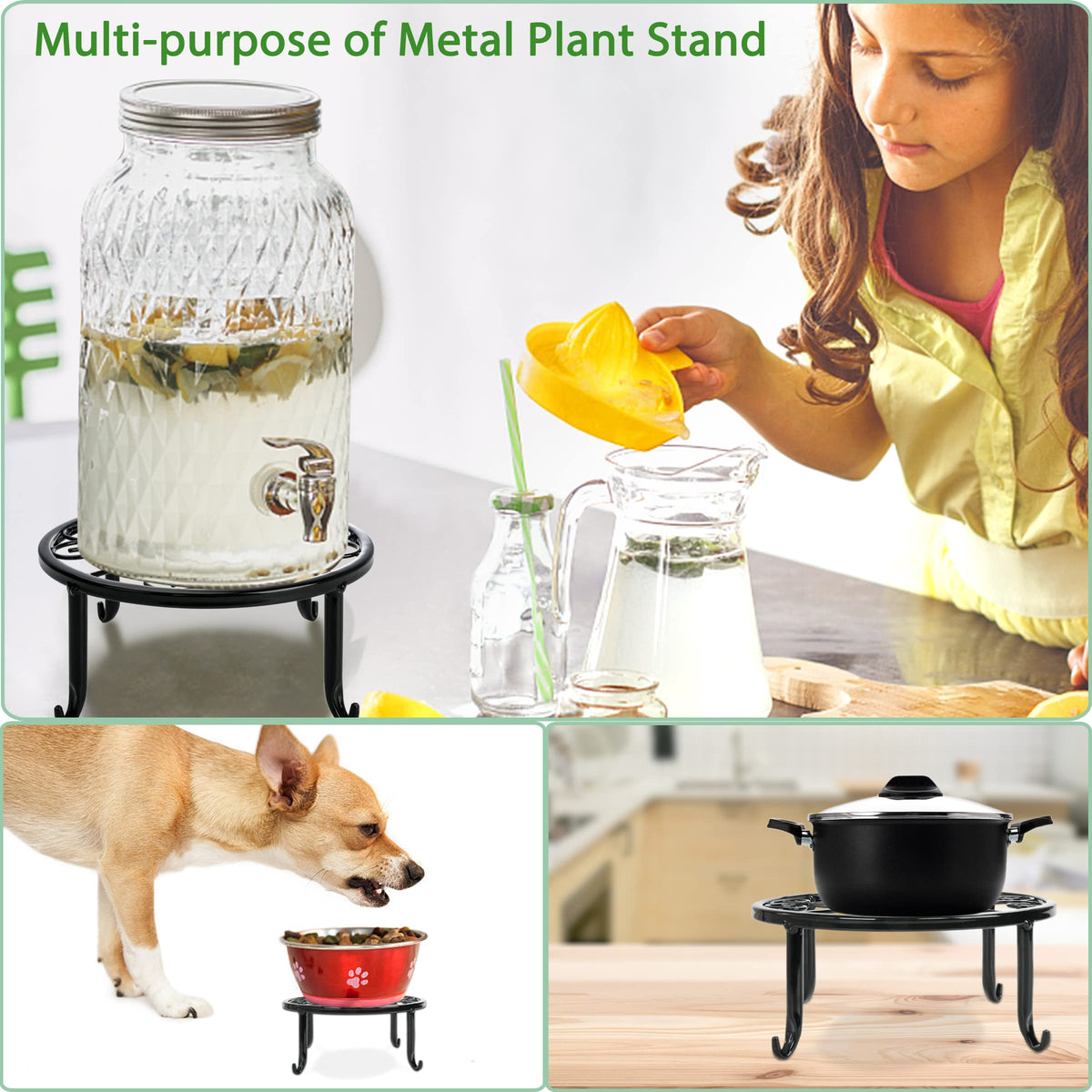 Xgunion metal plant stand 7point9inch diameter round base ideal for patio pots