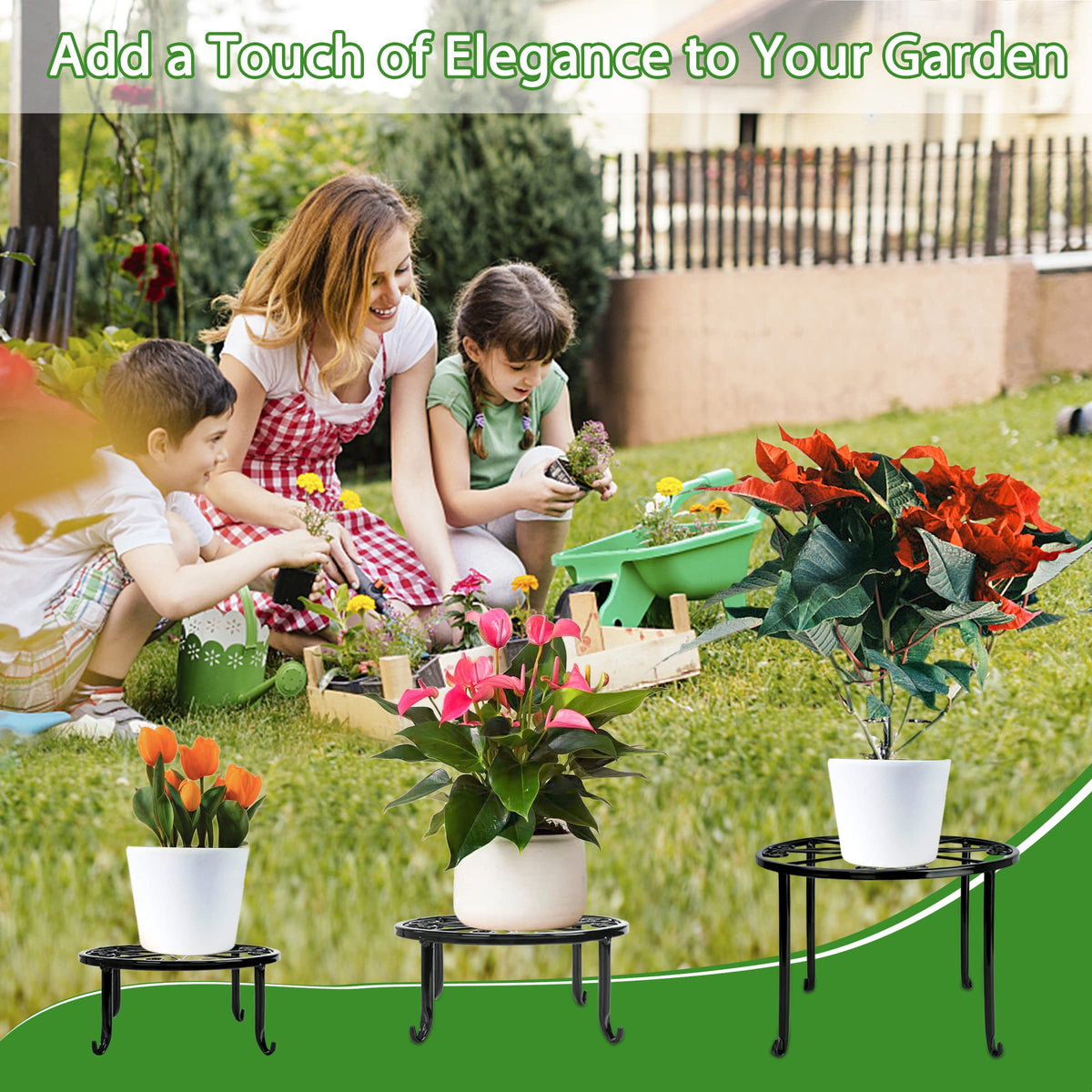 Xgunion plant stand sturdy four-leg design provides balanced support