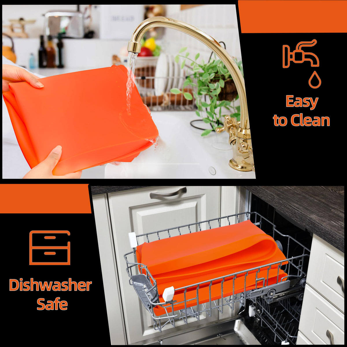 Xgunion Silicone Griddle Mat easy-clean and dishwasher safe