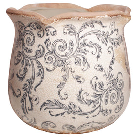 Xiaan Jiaju crackle glaze planter with drainage hole for indoor plants