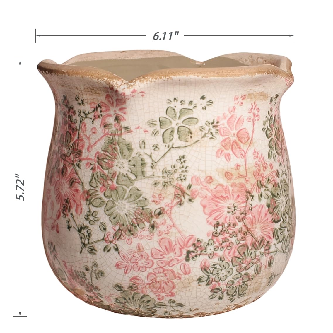 Xiaan Jiaju indoor planter with vintage-inspired distressed details complements interiors.