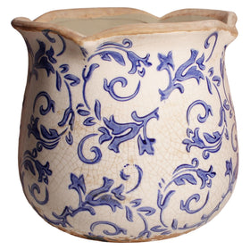 Xiaan Jiaju retro distressed ceramic planter with drainage for healthy indoor plants.