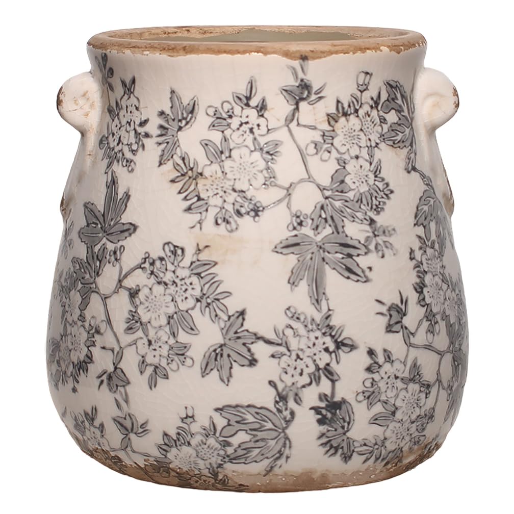 Xiaan Jiaju rustic farmhouse pot with crackle glaze enhances indoor décor