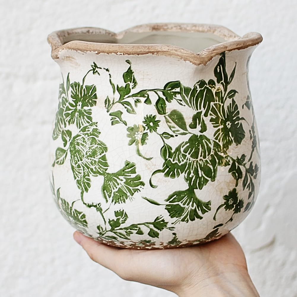 Xiaan Jiaju Tuscan ceramic plant pot ideal for shelf or windowsill displays.