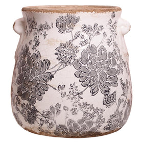 Xiaan Jiaju Tuscan planter side view adds rustic charm for desks and shelves