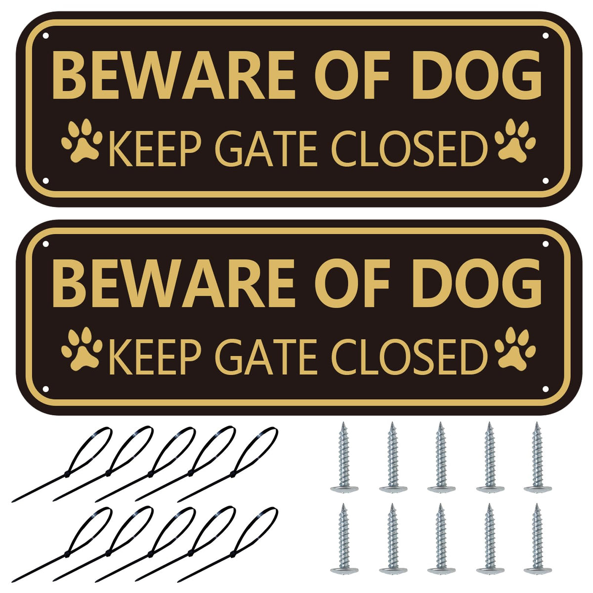 XIAOKAIYAN beware of dog sign 2-pack mounted on door for clear warning