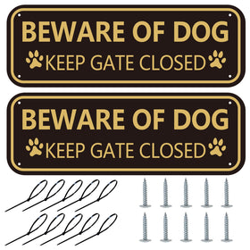 XIAOKAIYAN beware of dog sign 2-pack mounted on door for clear warning