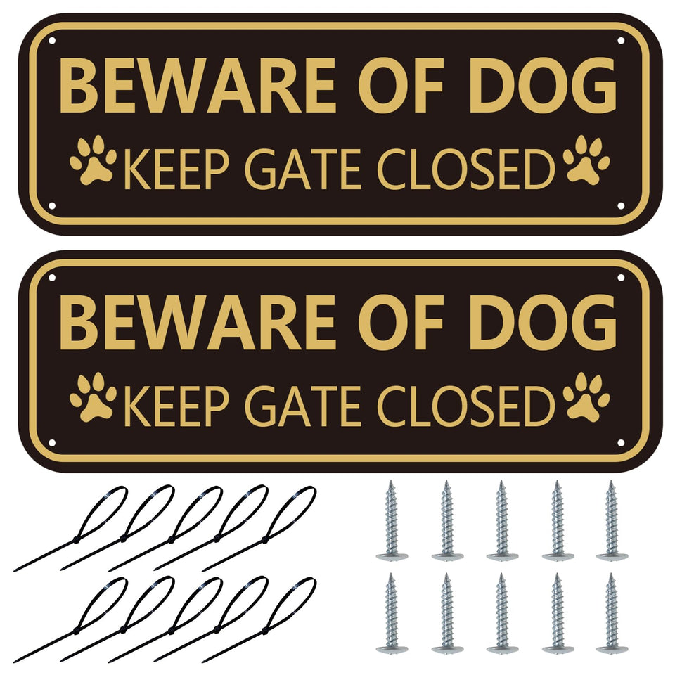 XIAOKAIYAN beware of dog sign 2-pack mounted on door for clear warning