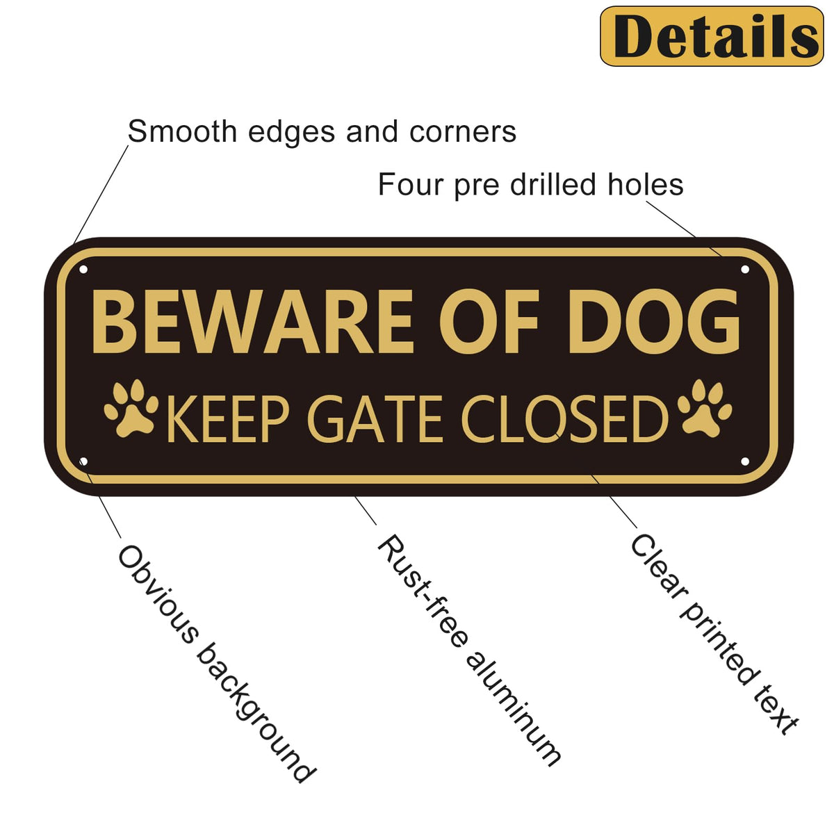 XIAOKAIYAN dog sign on fence with high visibility design