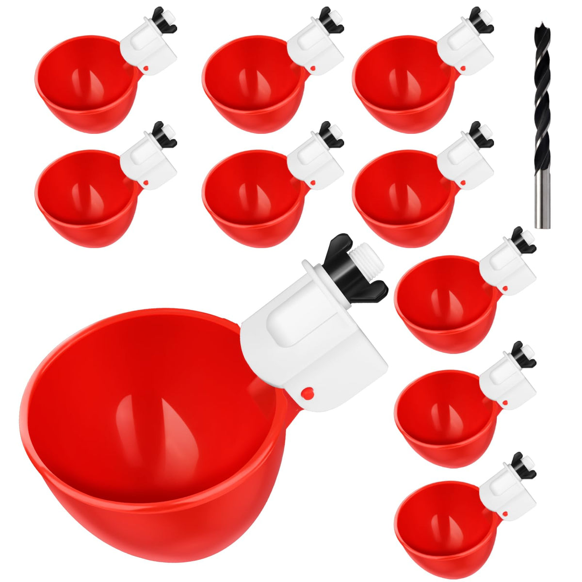 Xictuwey automatic chicken waterer cups in use providing steady hydration with spill-free performance