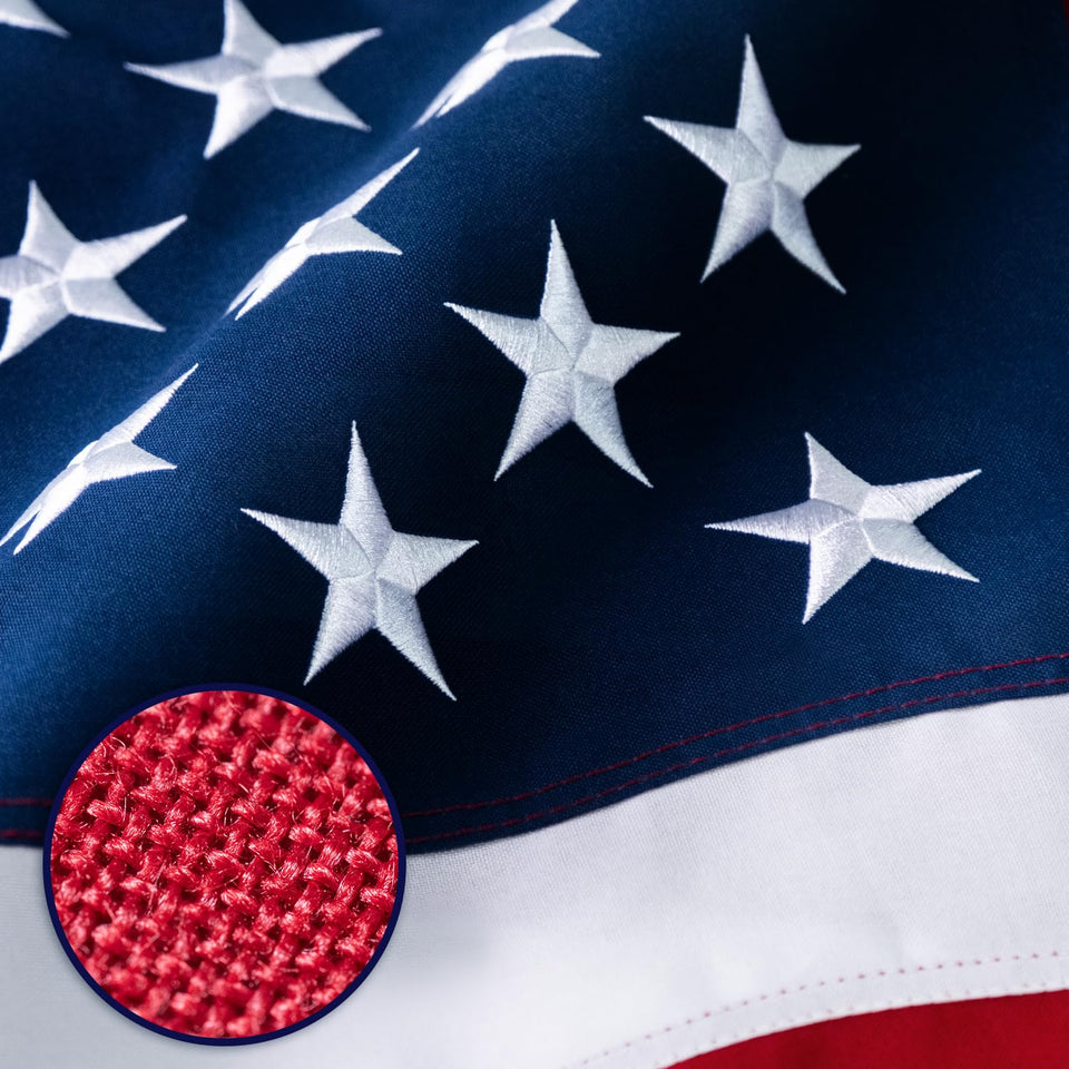 XIFAN 4x6 ft American flag with embroidered stars for vivid color
