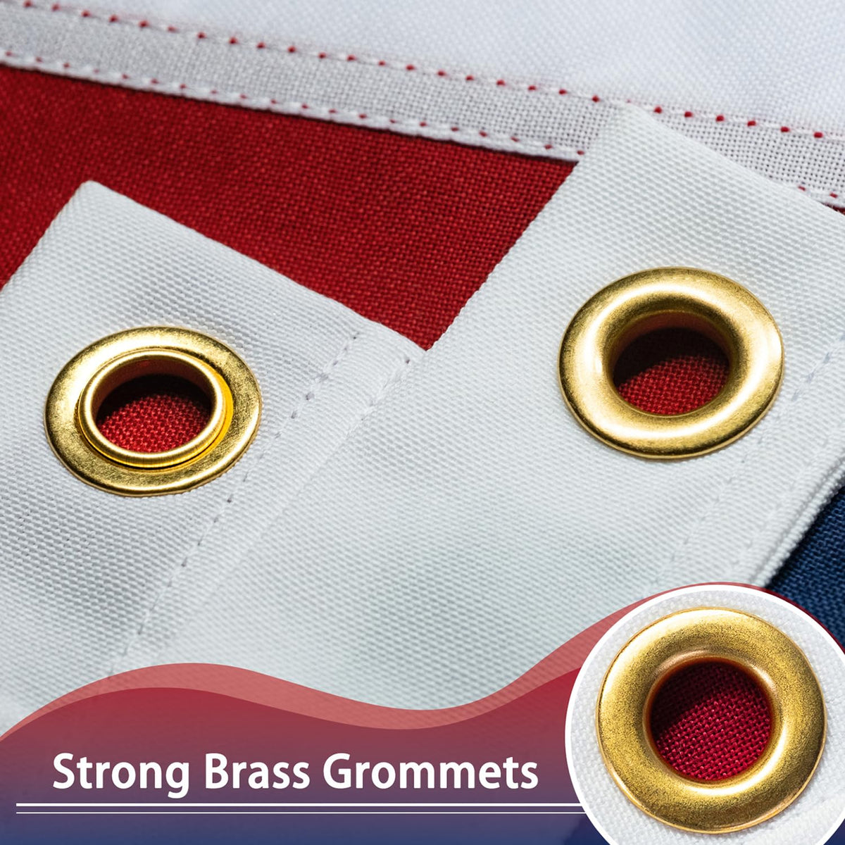 XIFAN American flag embroidery close-up highlights premium stitched stars and color
