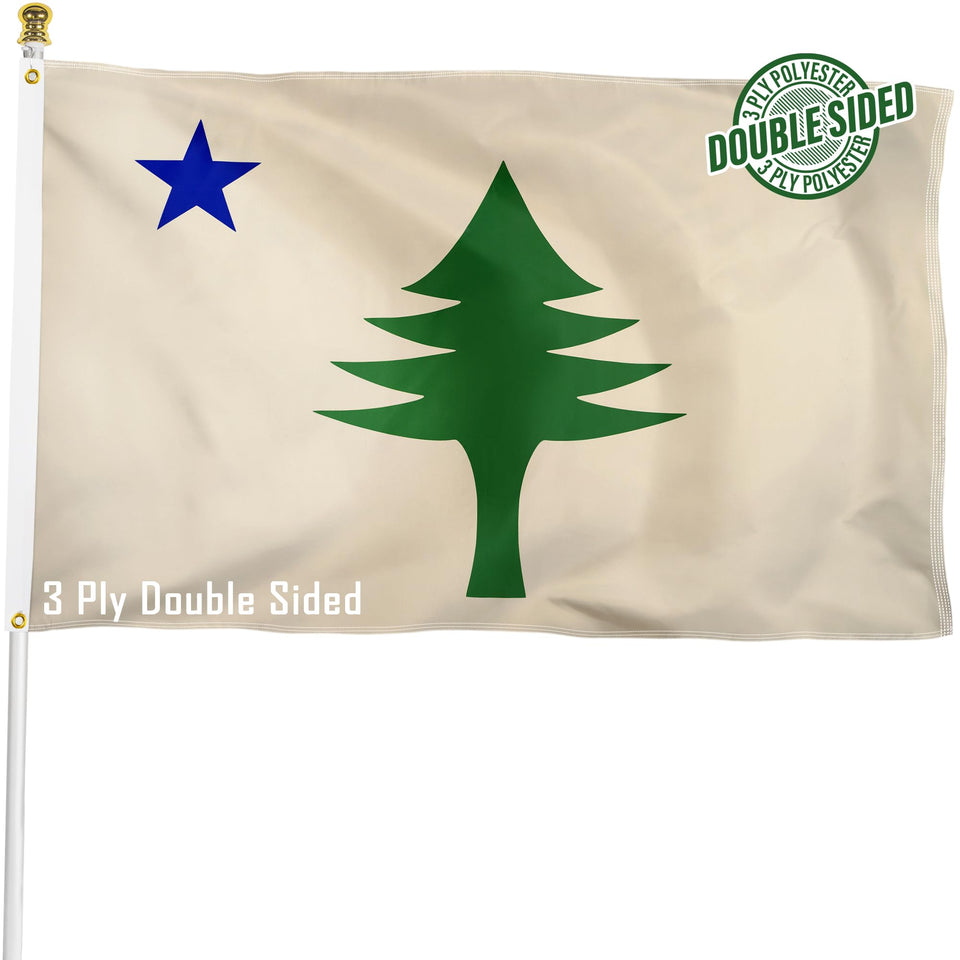 XIFAN Maine flag front view with vivid colors for outdoor display