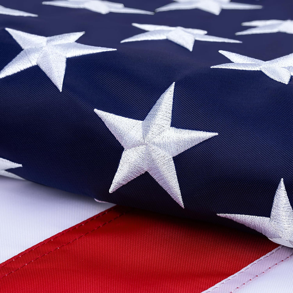 XIFAN Premium American Flag 3x5 outdoors fluttering in wind with durable nylon