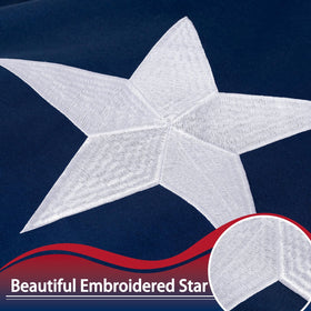 XIFAN deluxe flag close-up of double-stitched seams resists tearing