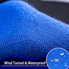 XIFAN flag fly end reinforced with lock-stitching to endure windy conditions.