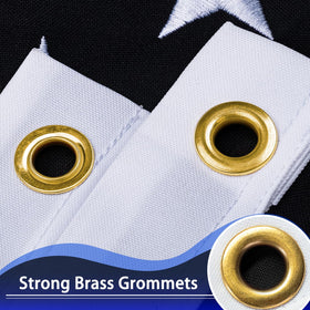 XIFAN flag embroidery detail shows premium star with white yarn for lasting color.