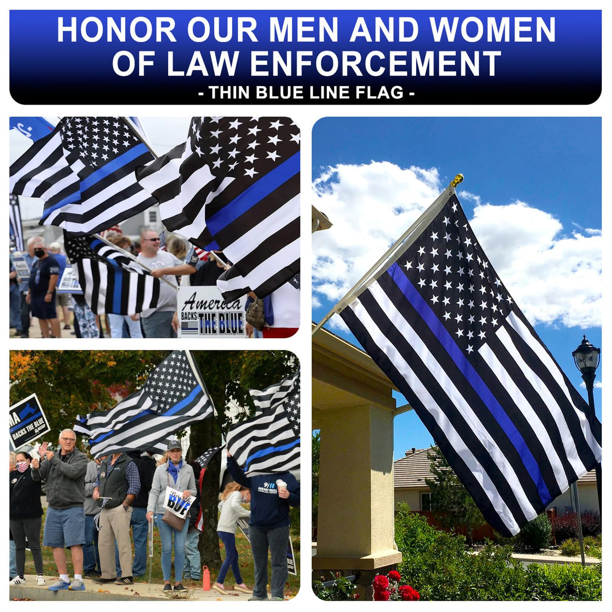 XIFAN flag designed for home or garden display with support for law enforcement.