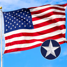 XIFAN heavy-duty flag with sewn stripes for long-lasting patriotic decor.