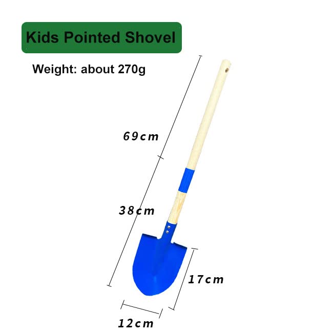 Xifando small garden shovel with metal head, blue, great for kids learning planting and digging