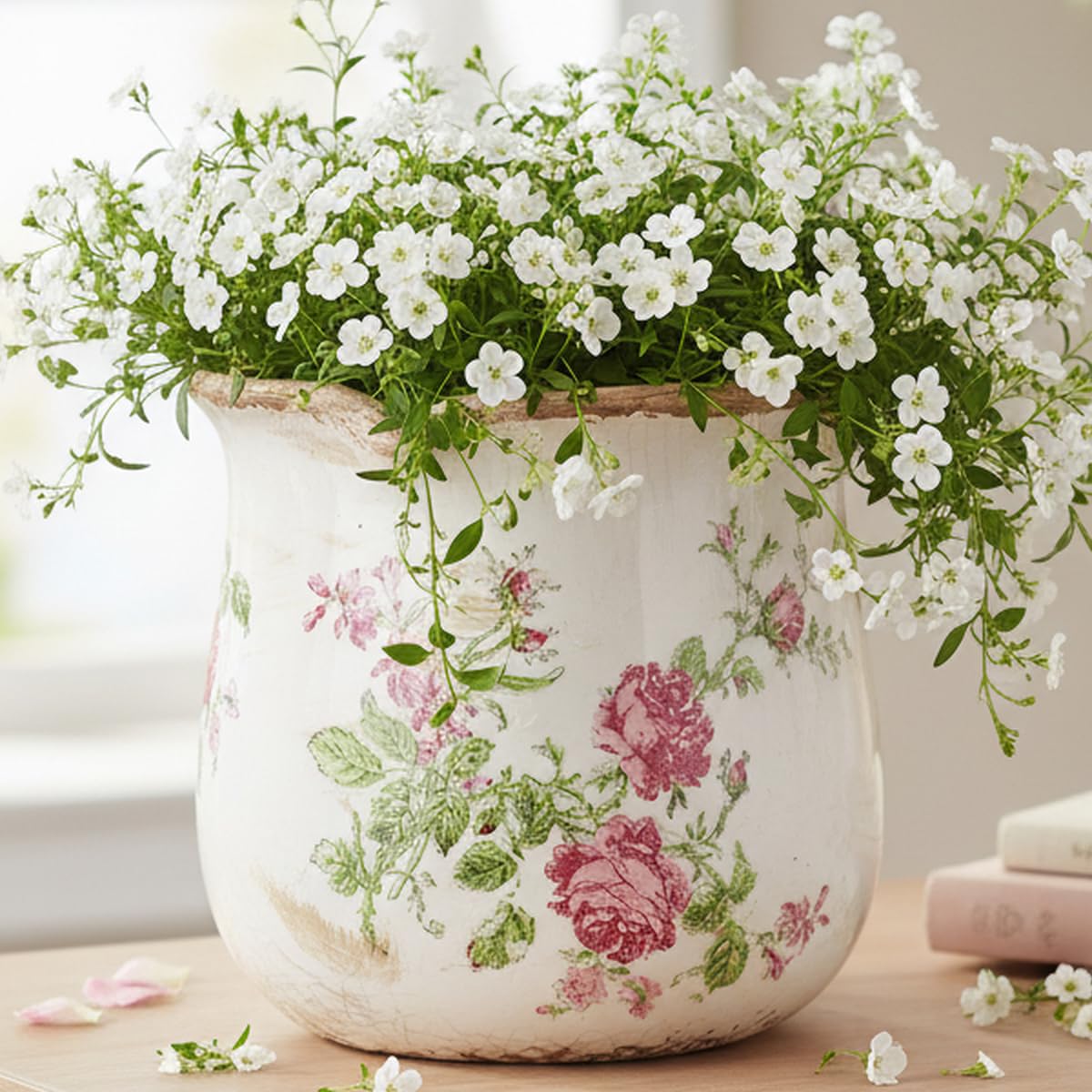 Xiaan Jiaju country chic decor piece pairing with flowers or greenery indoors
