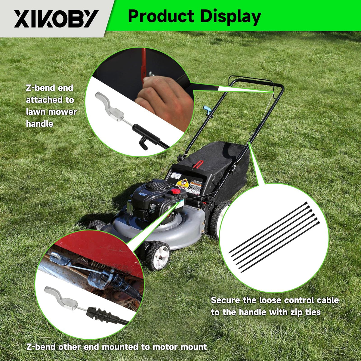 XIKOBY 21-inch self-propelled mower cable improves control and starts.