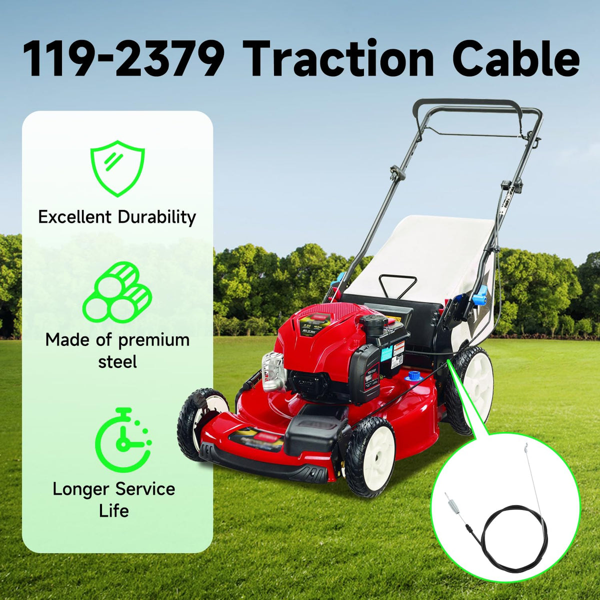 XIKOBY 290-945 drive cable replacement keeps Toro Recycler mower responsive