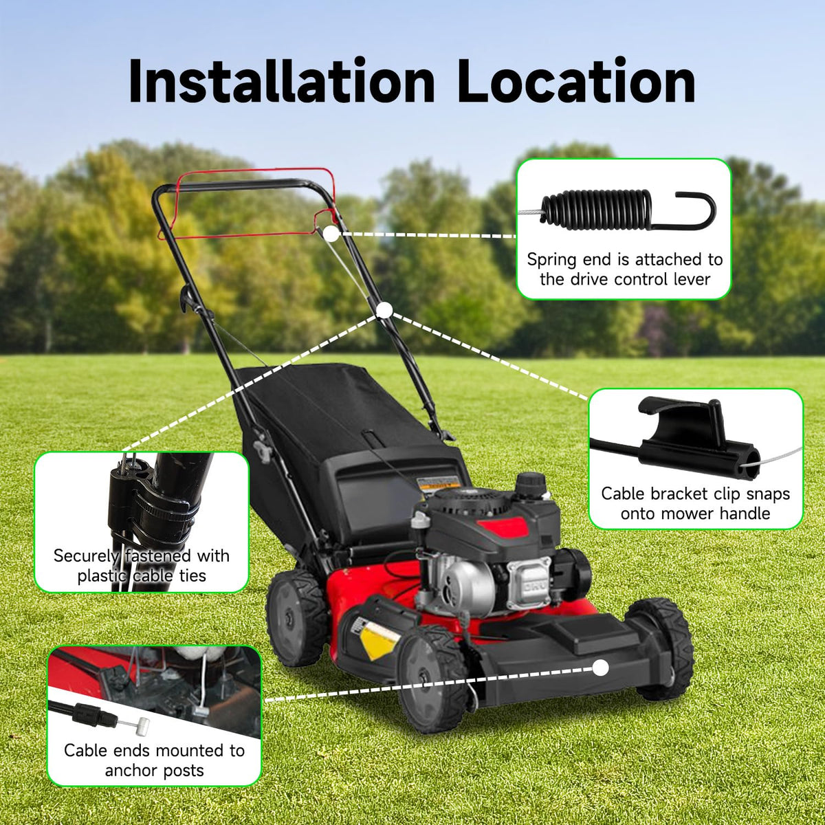 XIKOBY drive cable replacement built for durability during regular lawn care.