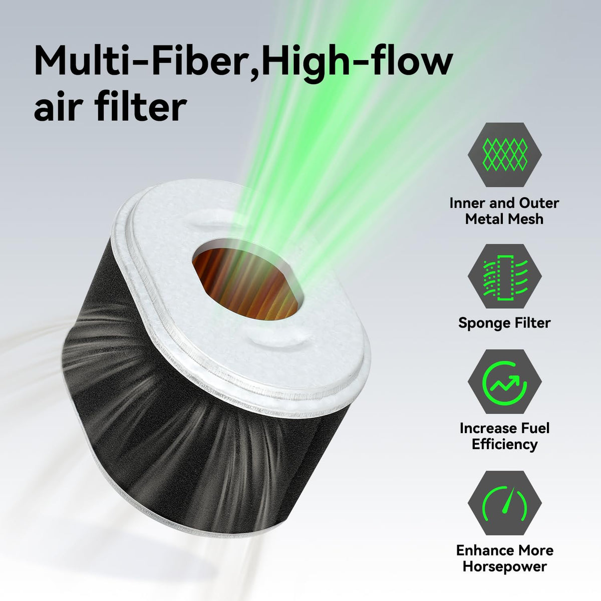 XIKOBY fuel shut-off lever; enables safer storage and maintenance.