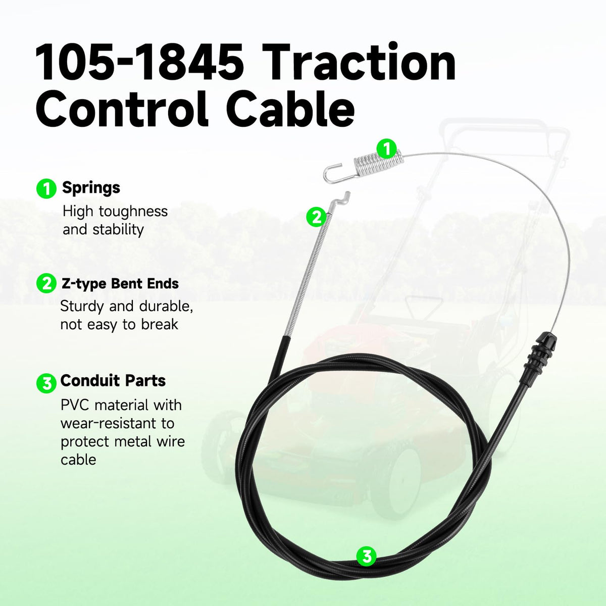 XIKOBY Z bend end traction cable, simple installation on Toro mowers