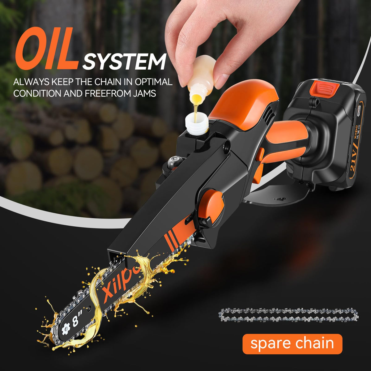 Xilpo dual 21V batteries support long, uninterrupted work.