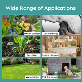 XILVYUAN high-pressure jet cleans and disinfects tough garden areas.