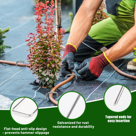 XINCAMPING sharp beveled ends ease installation through turf and barrier fabrics