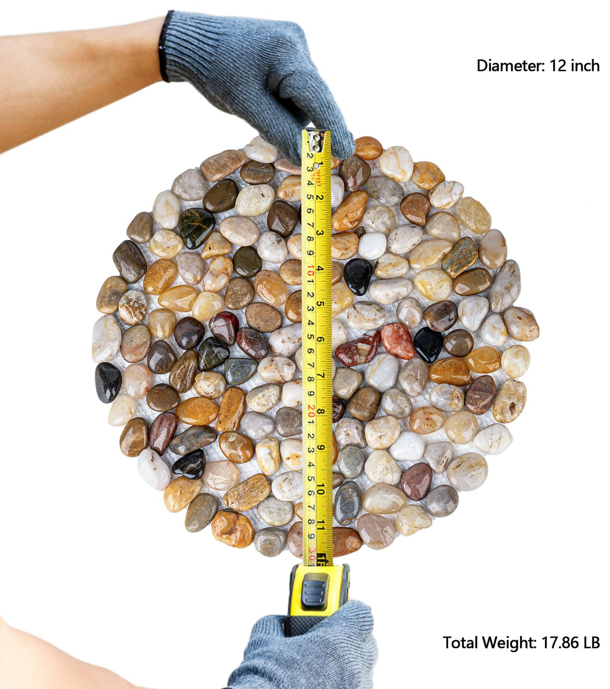 Xindian 12-inch round pavers provide a sturdy, slip-resistant walkway for barefoot strolls.