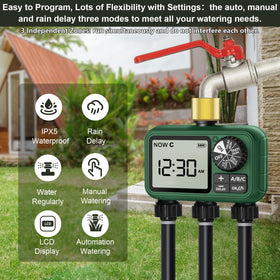 XinFuture timer with brass inlet and built-in filter protects against clogging.