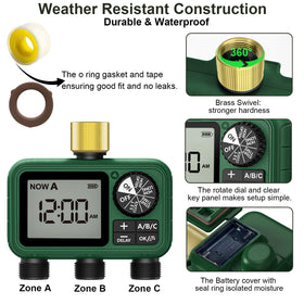 XinFuture three-outlet setup simplifies watering multiple zones at once.