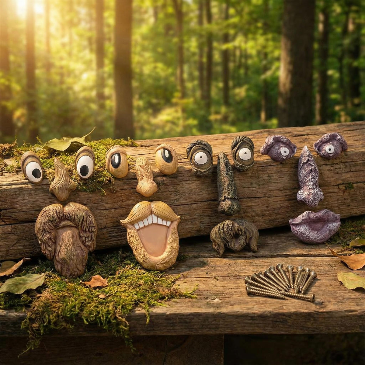 Xinhaus tree face decor old-man-style-1 adds charm to your garden's trunk