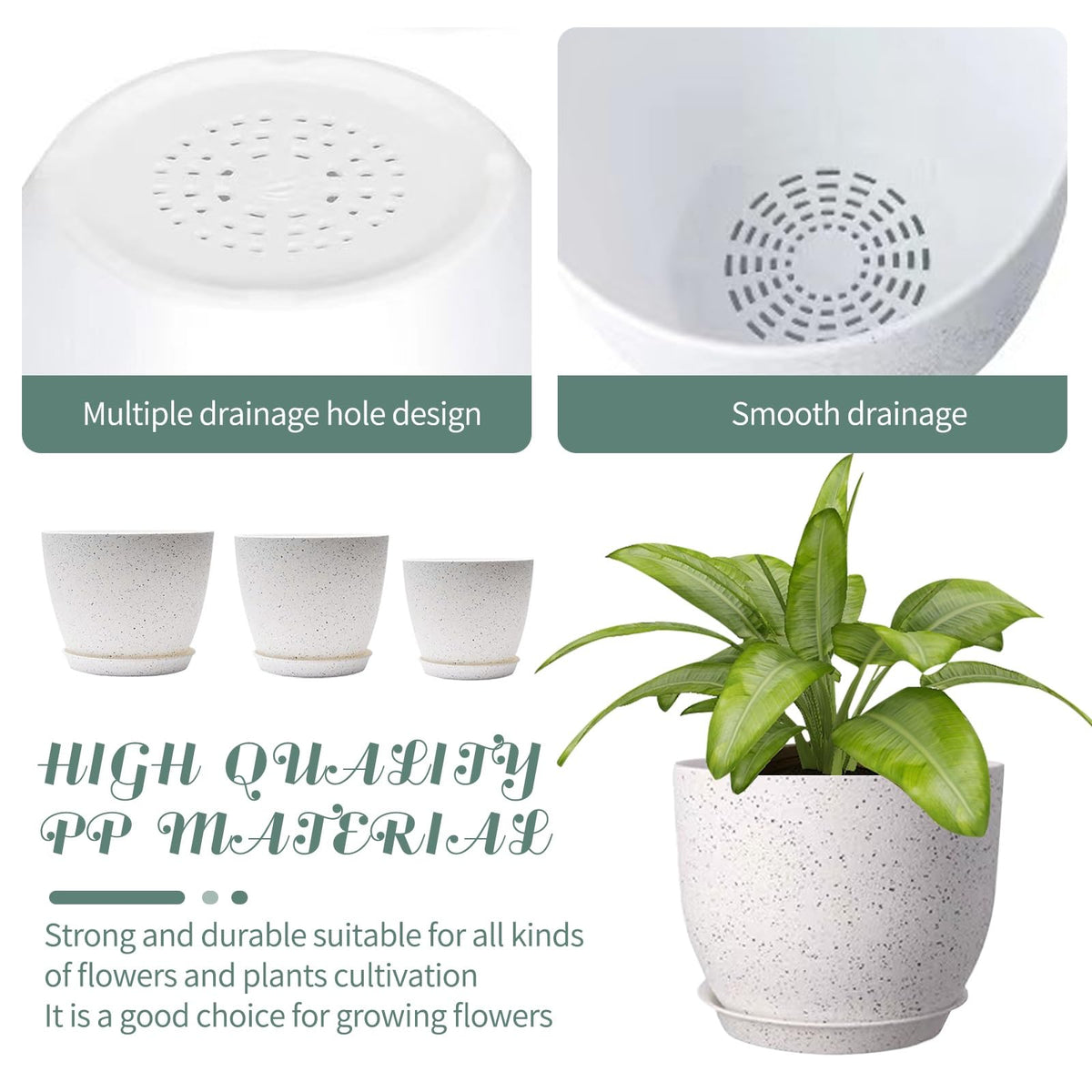 XINHUISHQZ pot with drainage tray for mess-free watering