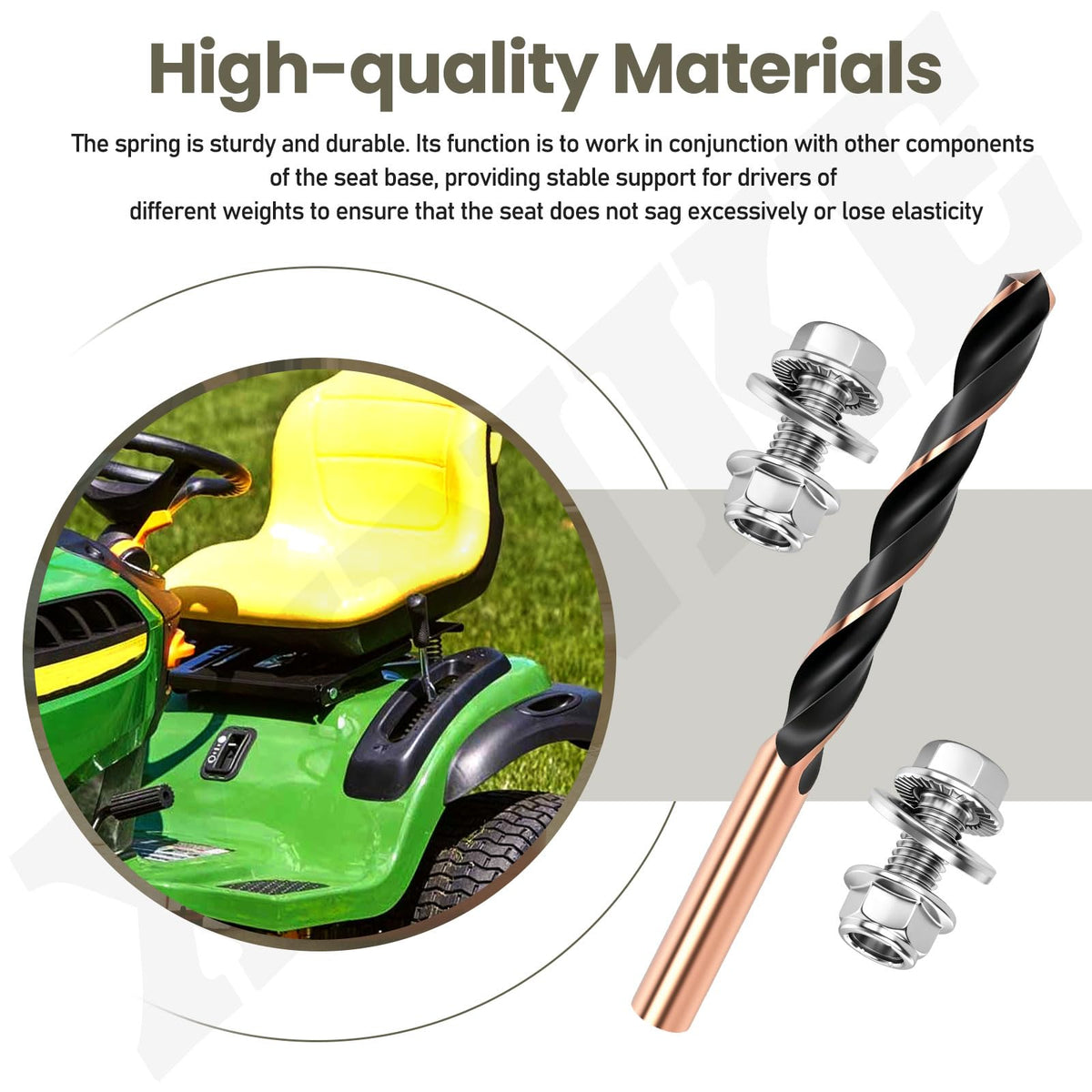 XINKE seat spring assembly on a mower for cushioned support