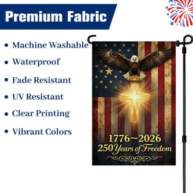 XINNK 250th anniversary flag back view with cohesive design for outdoor use.