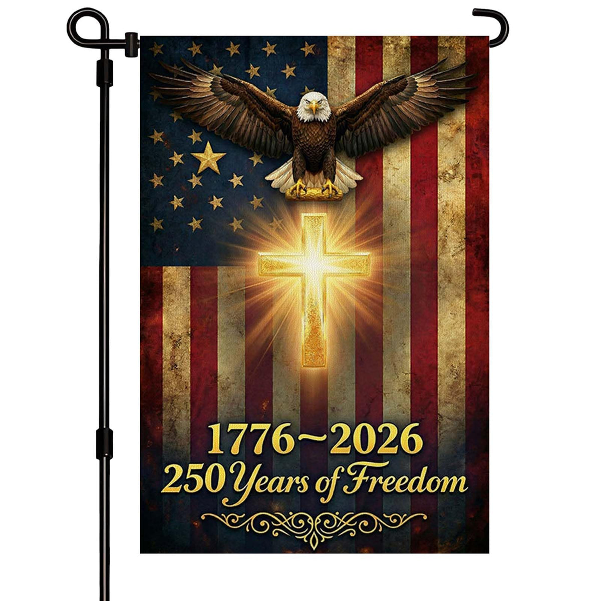 XINNK 250th anniversary flag front view with double-sided print for clear visibility.