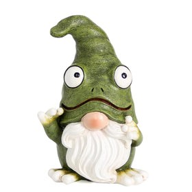 Xintim frog gnome outdoor green statue adds whimsical charm to gardens