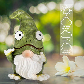 Xintim garden gnome statue for patio displays with weather-resistant resin