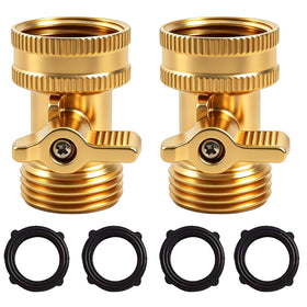 Xiny Tool brass garden hose shut off valve pack close-up showing durable construction