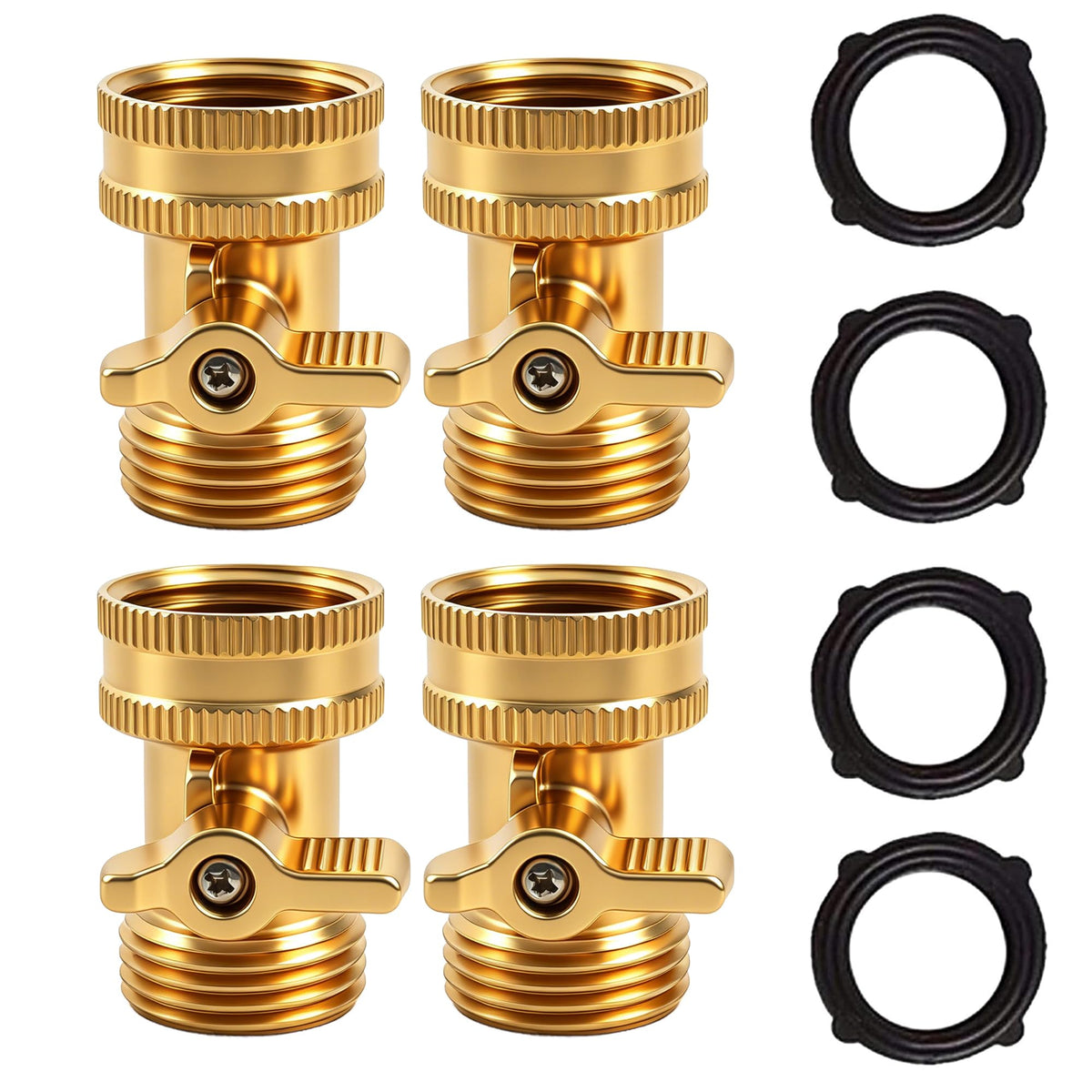 Xiny Tool brass garden hose shut-off valve pack for durable watering control