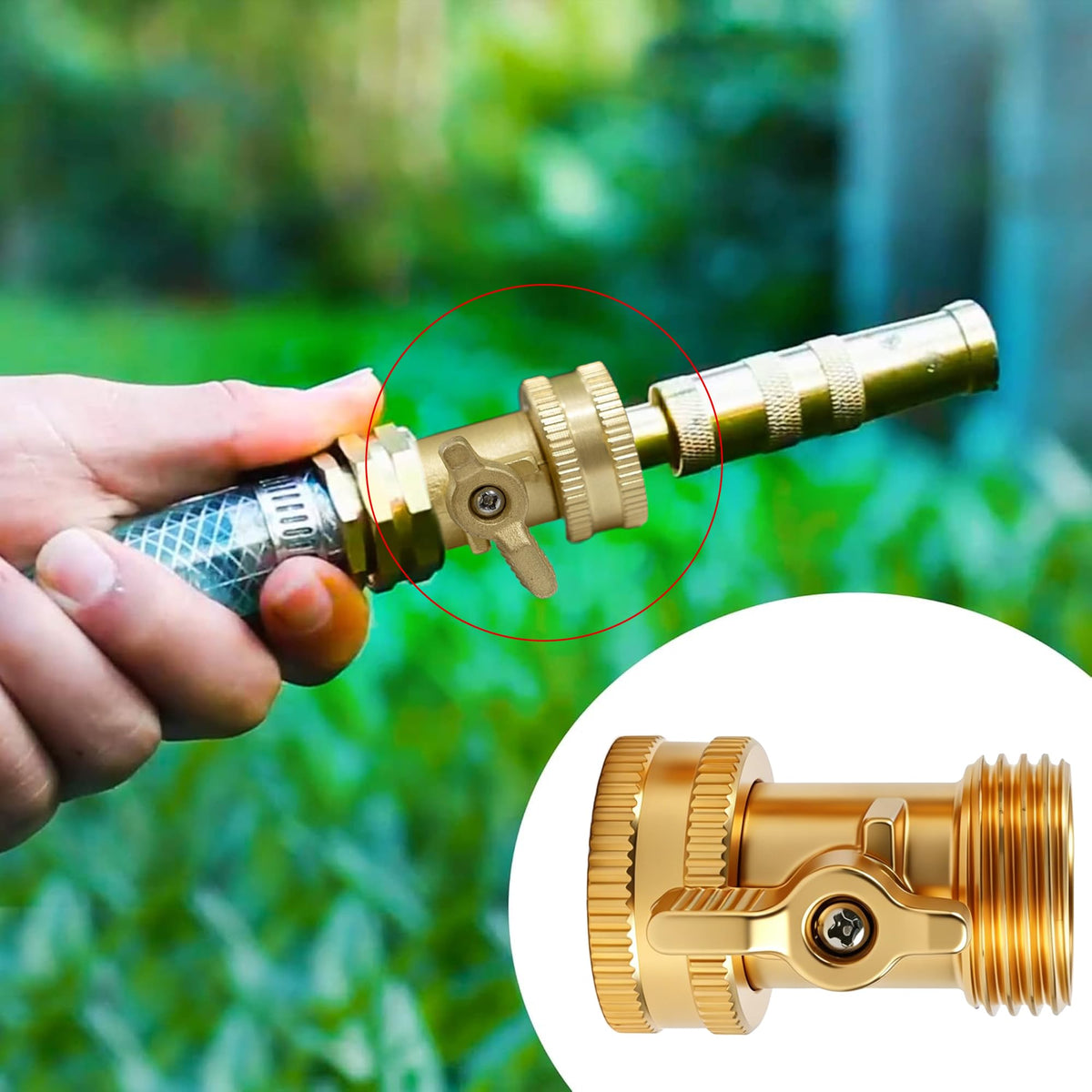 Packaging shows two valves with pre-installed washers for convenience