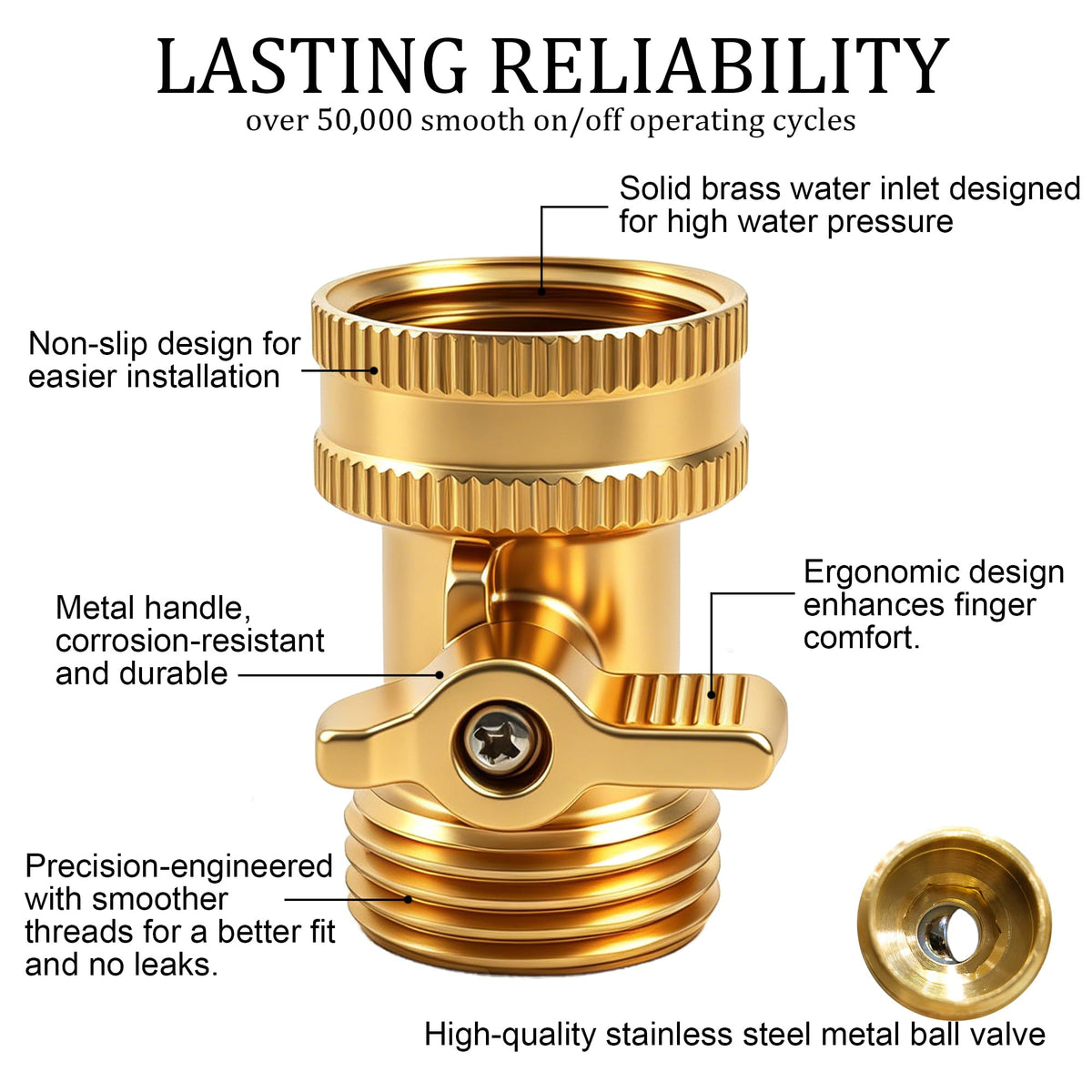 Xiny Tool brass valve handle close-up showing ergonomic grip for easy use