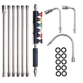 Xiny Tool extension wand 15 inches with 30-degree angle for precise exterior cleaning.