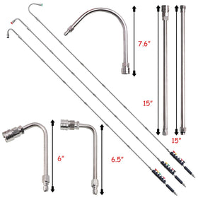 Xiny Tool extension wand 15 inches at 90-degree angle to reach tight spaces.